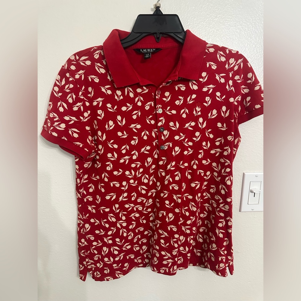 Ralph Lauren Polo Red with Cream Tulip Floral Print
